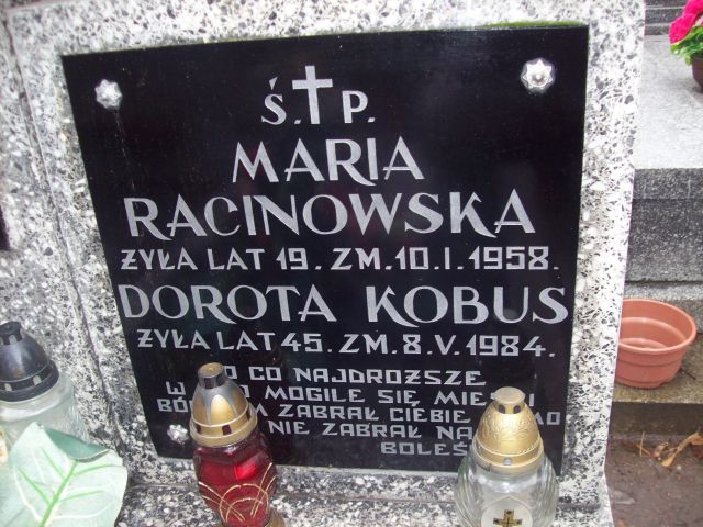Maria Racinowska Licheń Stary - Grobonet - Wyszukiwarka osób pochowanych